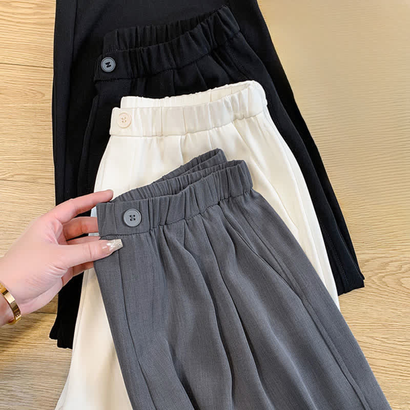 Buddha Stones Pantalon sarouel court uni, décontracté et minimaliste, avec poches, pour femme - image 22