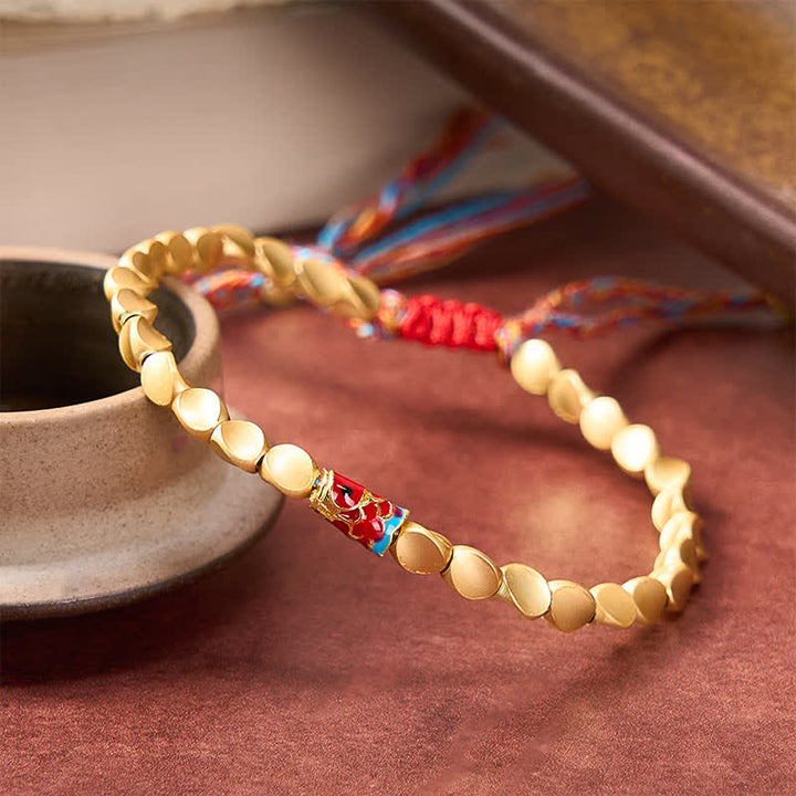 Buddha Stones Bracelet ethnique vintage en cuivre avec poisson koi, symbole de réussite - image 3