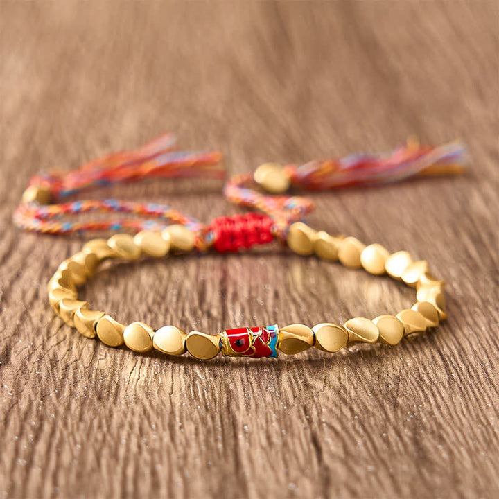 Buddha Stones Bracelet ethnique vintage en cuivre avec poisson koi, symbole de réussite - Poisson Koi (Succès ♥ Détermination) - image 0