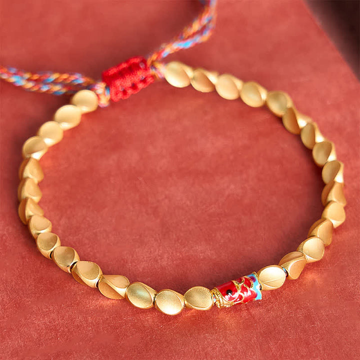 Buddha Stones Bracelet ethnique vintage en cuivre avec poisson koi, symbole de réussite - image 7