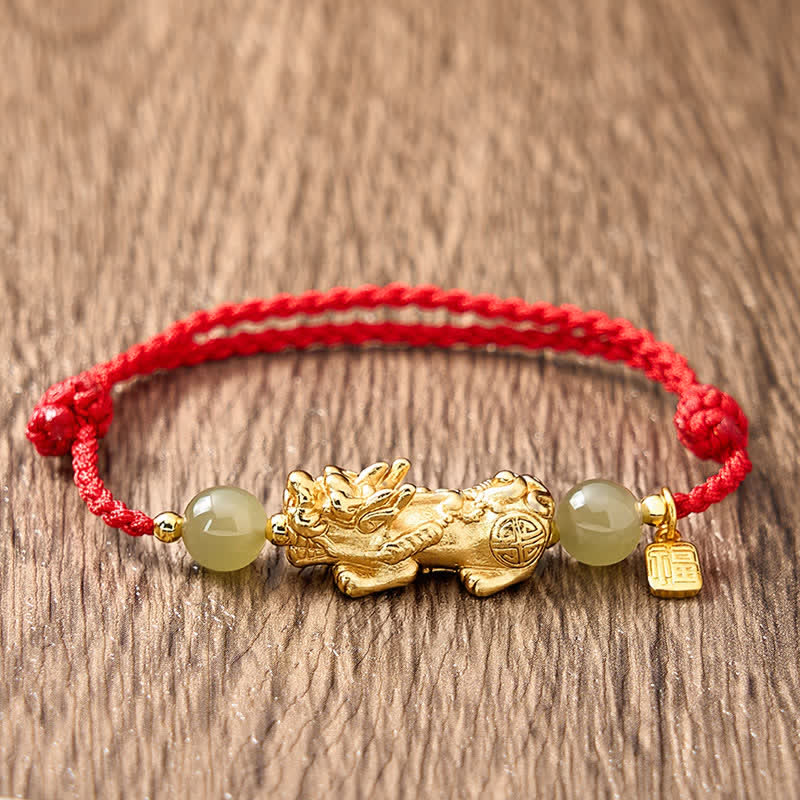 Buddha Stones Bracelet en cuivre Pi Xiu Fu avec fil rouge porte-bonheur - image 3