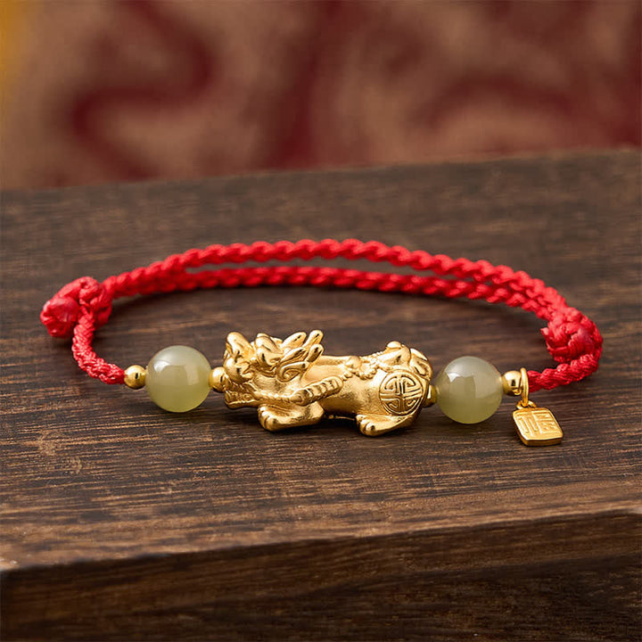 Buddha Stones Bracelet en cuivre Pi Xiu Fu avec fil rouge porte-bonheur - image 2