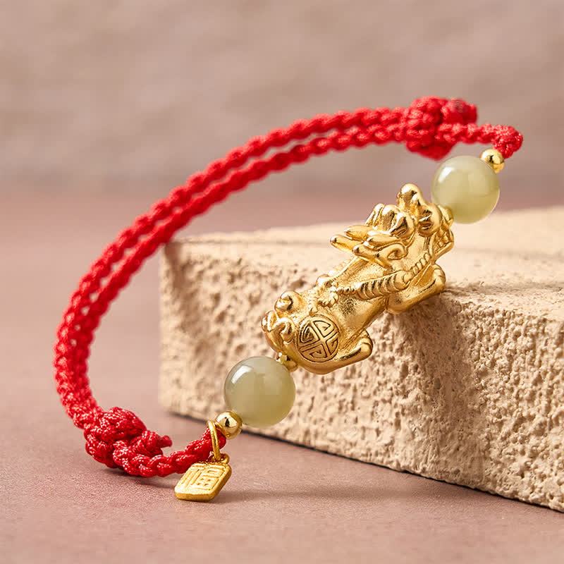 Buddha Stones Bracelet en cuivre Pi Xiu Fu avec fil rouge porte-bonheur - image 5