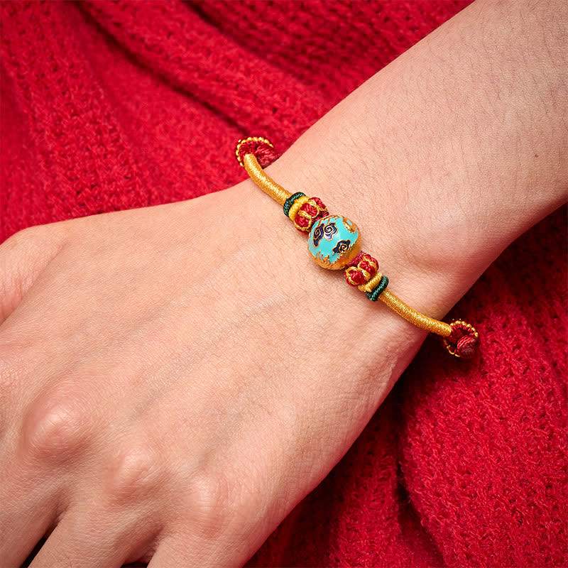 Buddha Stones Bracelet tressé résistant avec perle de dragon en cuivre et fil rouge - image 13