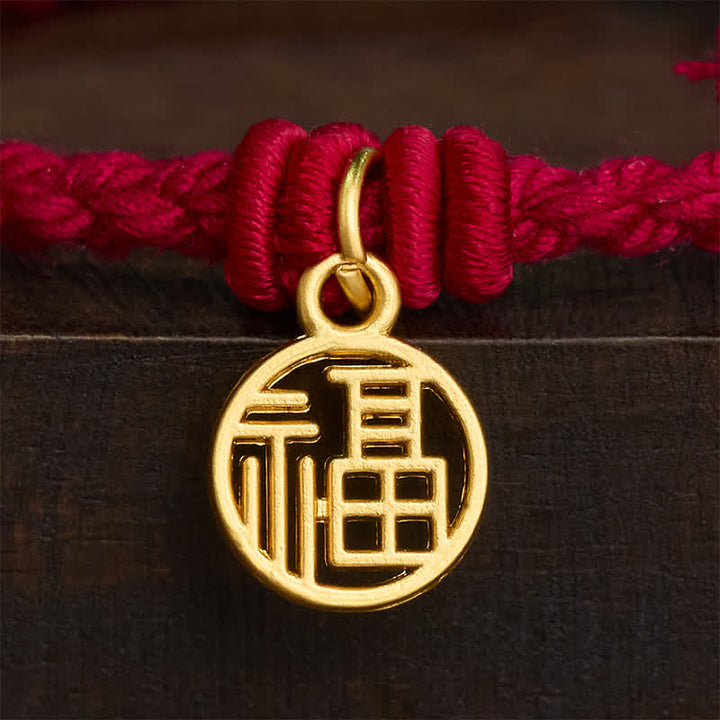Buddha Stones Bracelet en cuivre, lotus et cordon rouge, symbole de nouveau départ - image 9