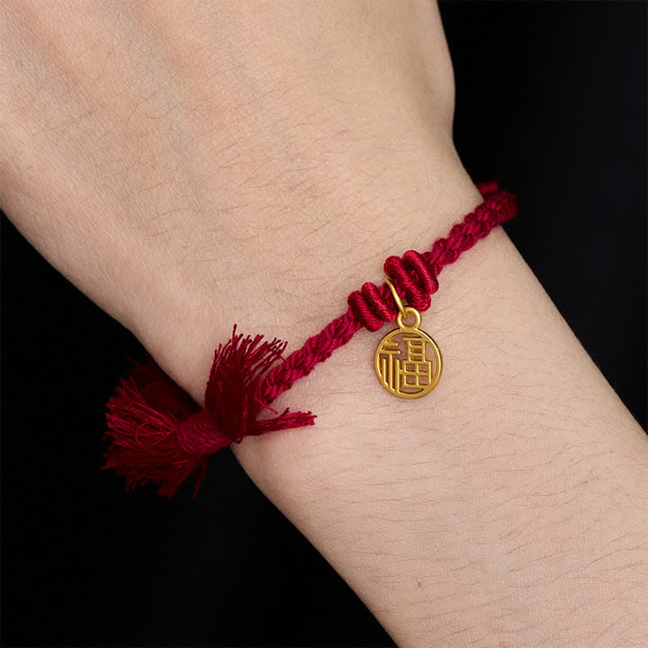 Buddha Stones Bracelet en cuivre, lotus et cordon rouge, symbole de nouveau départ - image 8