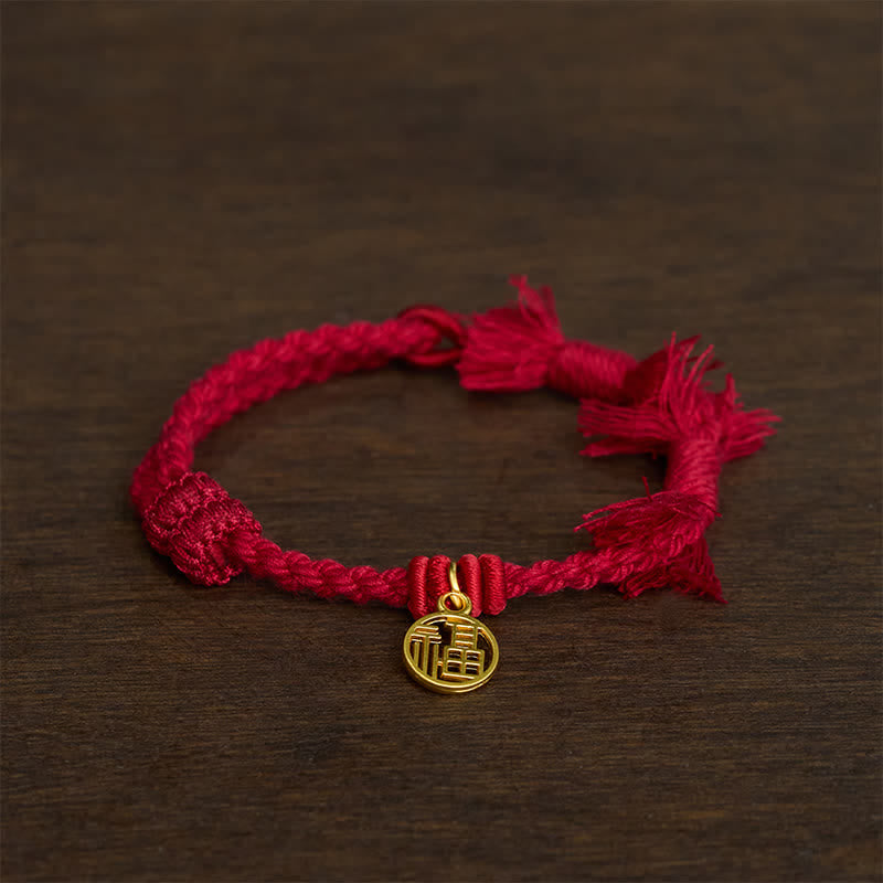 Buddha Stones Bracelet en cuivre, lotus et cordon rouge, symbole de nouveau départ - image 7