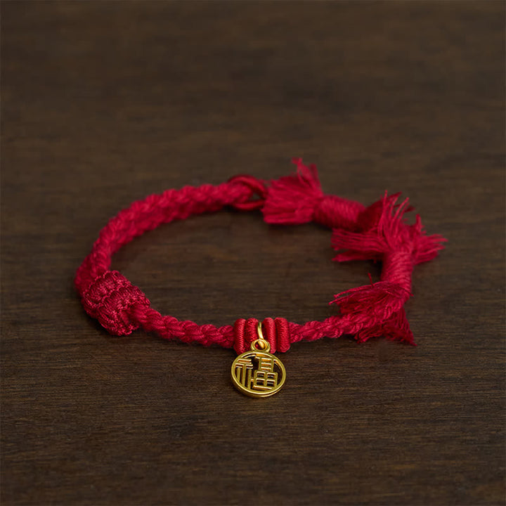 Buddha Stones Bracelet en cuivre, lotus et cordon rouge, symbole de nouveau départ - image 7
