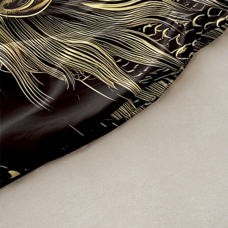 Buddha Stones Robe midi d'été décontractée pour femme, sans manches, à motif de dragon et de nuage d'inspiration orientale, avec poches - image 2