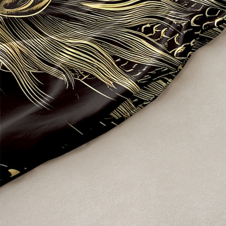 Buddha Stones Robe midi d'été décontractée pour femme, sans manches, à motif de dragon et de nuage d'inspiration orientale, avec poches - image 2