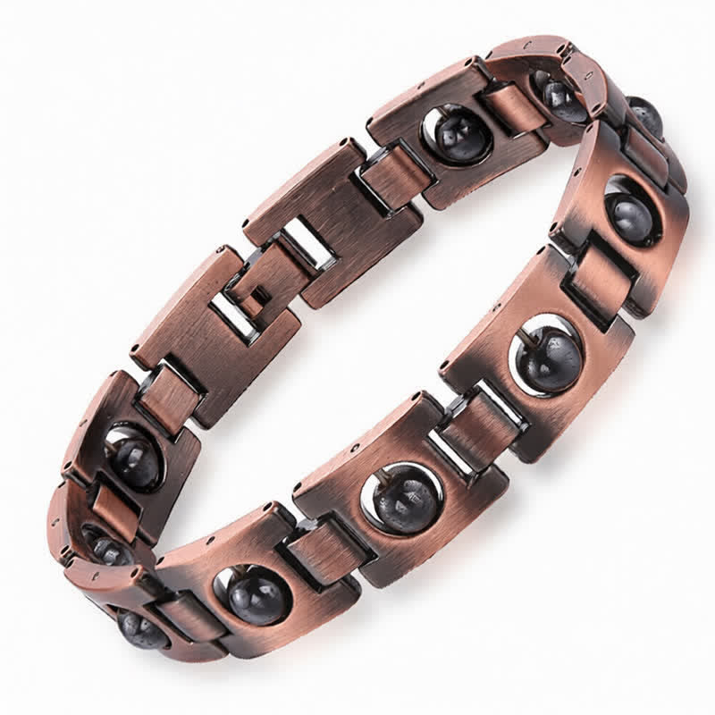 Buddha Stones Bracelet vintage de mise à la terre magnétique plaqué cuivre - Cuivre (Équilibre ♥ Richesse) - image 0