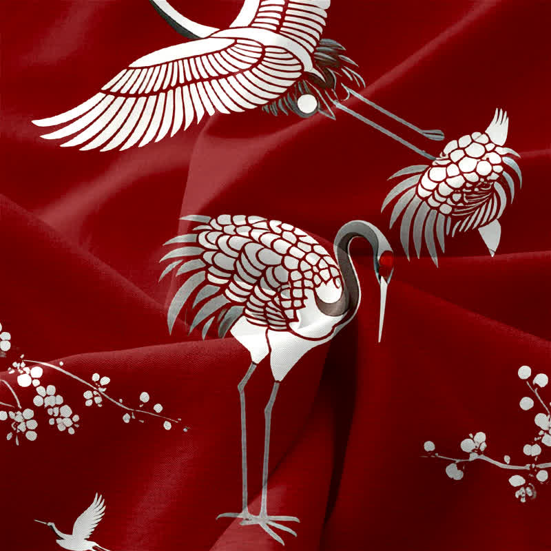 Buddha Stones Robe midi d'été décontractée pour femme, à motif de fleurs de grue, sans manches et avec poches - image 3