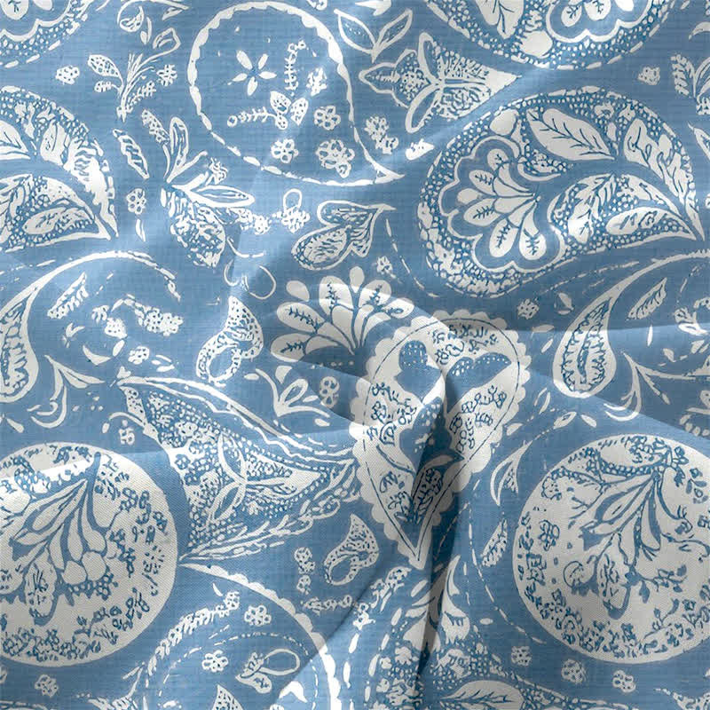 Buddha Stones Robe midi d'été décontractée blanche à motif floral médaillon, sans manches et avec poches, pour femme - image 7