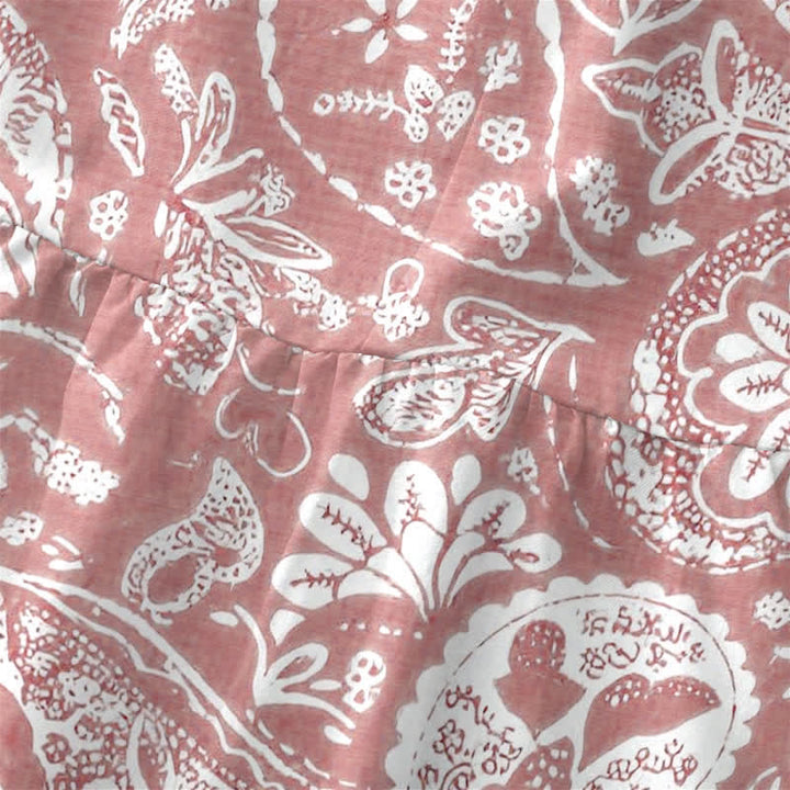 Buddha Stones Robe midi d'été décontractée blanche à motif floral médaillon, sans manches et avec poches, pour femme - image 9
