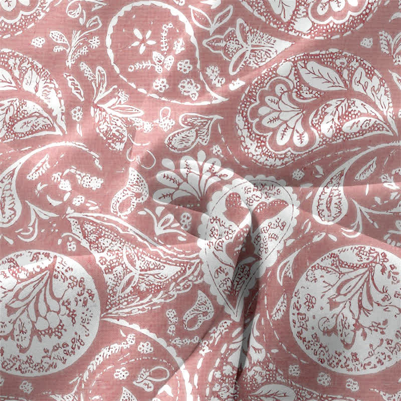 Buddha Stones Robe midi d'été décontractée blanche à motif floral médaillon, sans manches et avec poches, pour femme - image 11