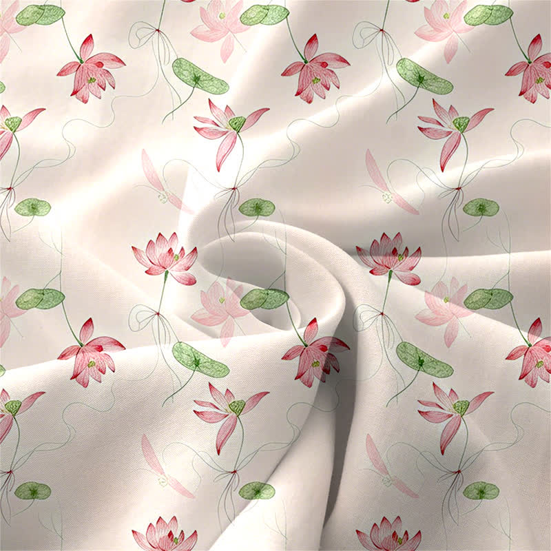 Buddha Stones Robe midi d'été décontractée pour femme, à motif feuilles de lotus, sans manches et avec poches - image 3