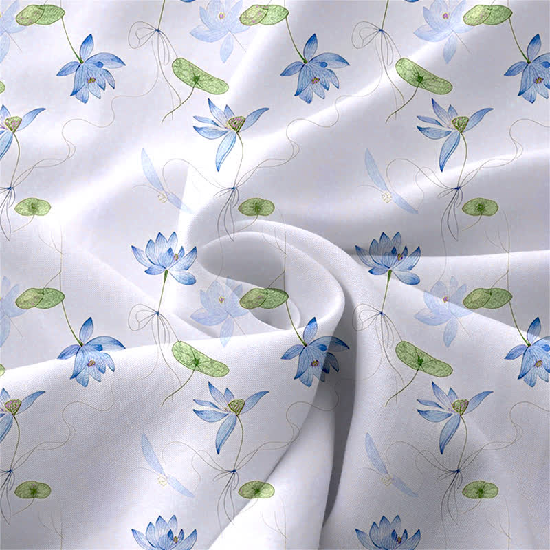 Buddha Stones Robe midi d'été décontractée pour femme, à motif feuilles de lotus, sans manches et avec poches - image 7