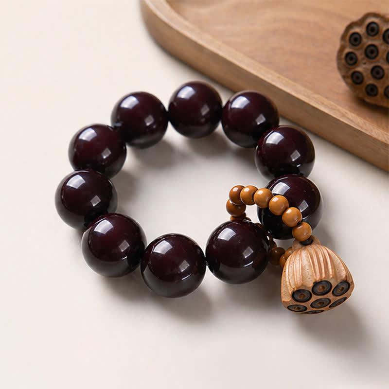 Buddha Stones Perles de méditation tactiles polies à la main, ornées de graines de Bodhi blanches et de capsules de lotus, pour un ancrage optimal. - image 18