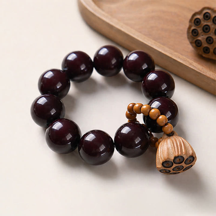 Buddha Stones Perles de méditation tactiles polies à la main, ornées de graines de Bodhi blanches et de capsules de lotus, pour un ancrage optimal. - image 18