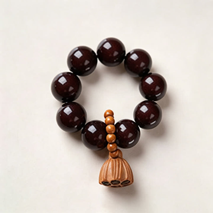 Buddha Stones Perles de méditation tactiles polies à la main, ornées de graines de Bodhi blanches et de capsules de lotus, pour un ancrage optimal. - Noir - Graine de Bodhi blanche (Pureté ♥ Clarté) - image 17