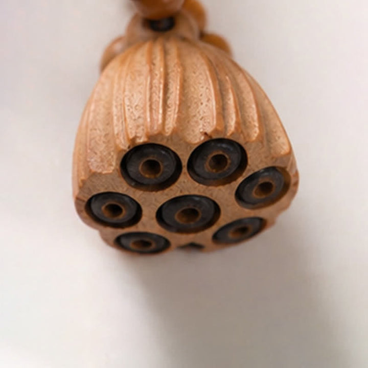 Buddha Stones Perles de méditation tactiles polies à la main, ornées de graines de Bodhi blanches et de capsules de lotus, pour un ancrage optimal. - image 21
