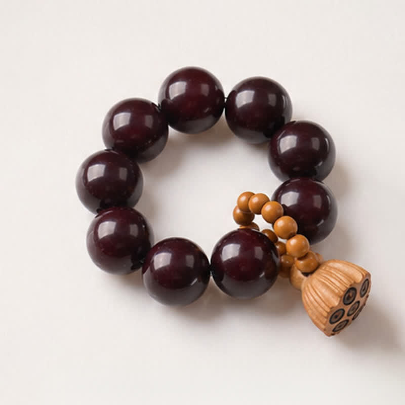 Buddha Stones Perles de méditation tactiles polies à la main, ornées de graines de Bodhi blanches et de capsules de lotus, pour un ancrage optimal. - image 19