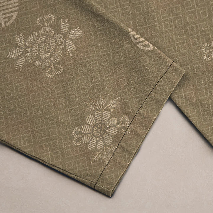 Buddha Stones Pantalon fuselé pour homme en coton à motif géométrique tribal avec poches - image 3