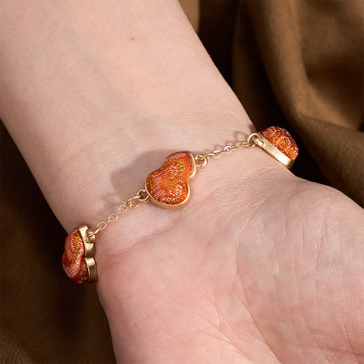 Buddha Stones Bracelet vintage chinois Song Brocart Gourde Ondulations de l'eau Porte-bonheur - image 5