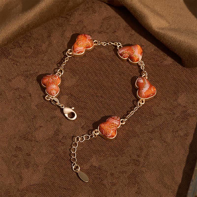 Buddha Stones Bracelet vintage chinois Song Brocart Gourde Ondulations de l'eau Porte-bonheur - image 1