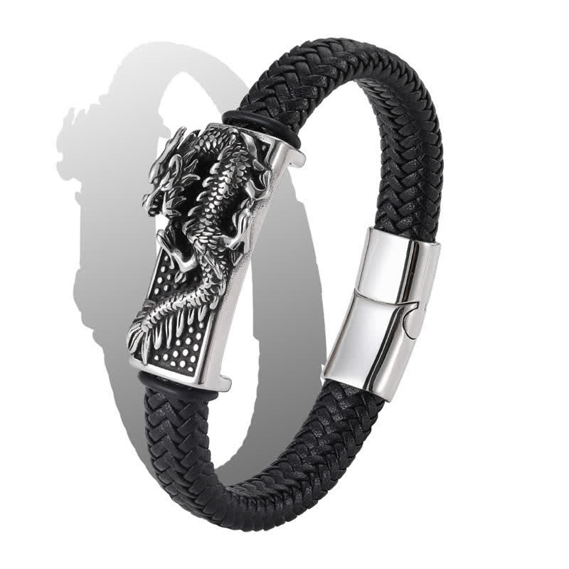 Buddha Stones Bracelet en acier inoxydable tressé à la main, résistant au dragon - image 10