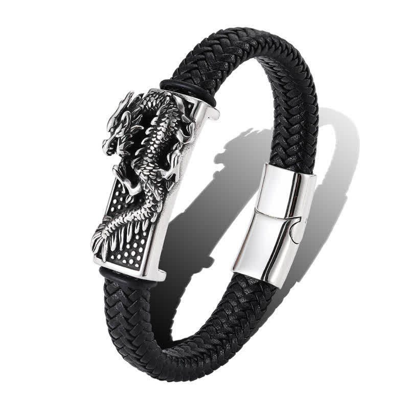 Buddha Stones Bracelet en acier inoxydable tressé à la main, résistant au dragon - image 9