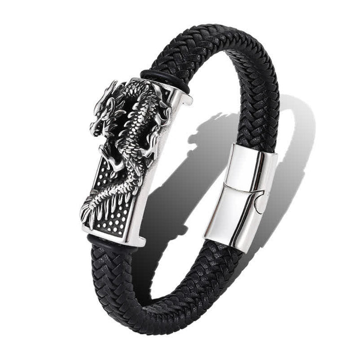 Buddha Stones Bracelet en acier inoxydable tressé à la main, résistant au dragon - image 9