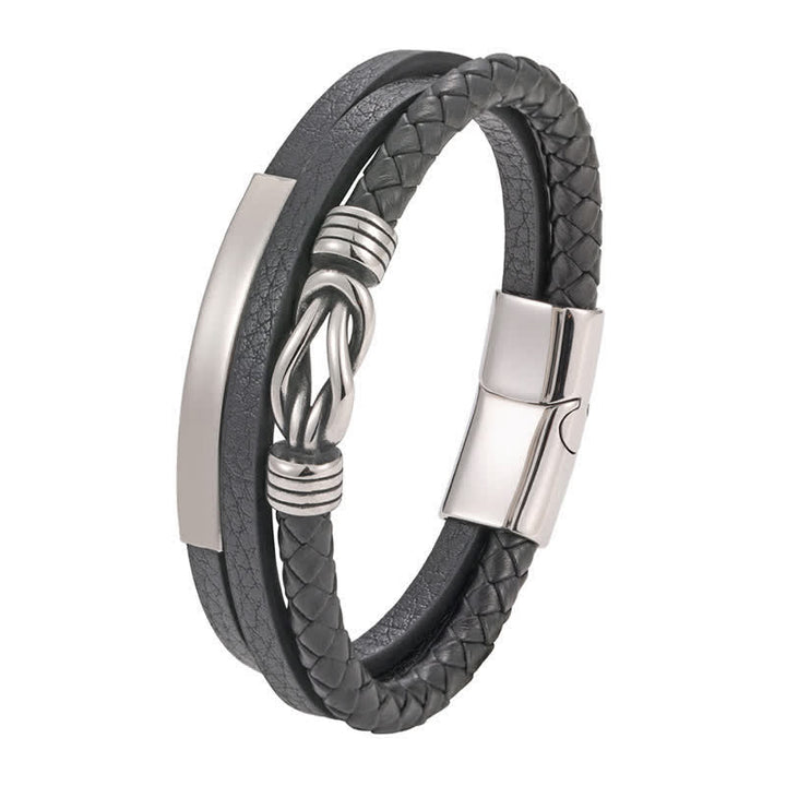 Buddha Stones Bracelet de protection géométrique tressé en cuir tressé avec fermoir magnétique - image 3