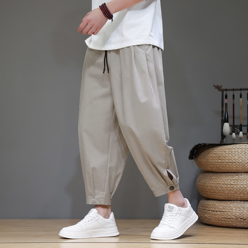 Buddha Stones Pantalon court d'été minimaliste et décontracté pour homme, avec cordon de serrage et poches. - Gainsboro - US/UK/AU46, EU56 (5XL) - image 0