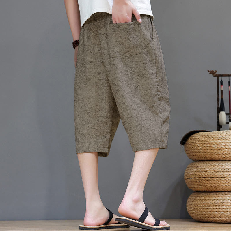 Buddha Stones Short d'été bohème décontracté pour homme, à cordon de serrage et imprimé abstrait, avec poche - image 4