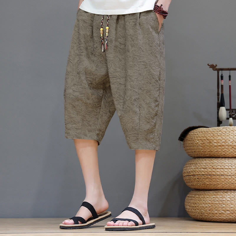 Buddha Stones Short d'été bohème décontracté pour homme, à cordon de serrage et imprimé abstrait, avec poche - image 2