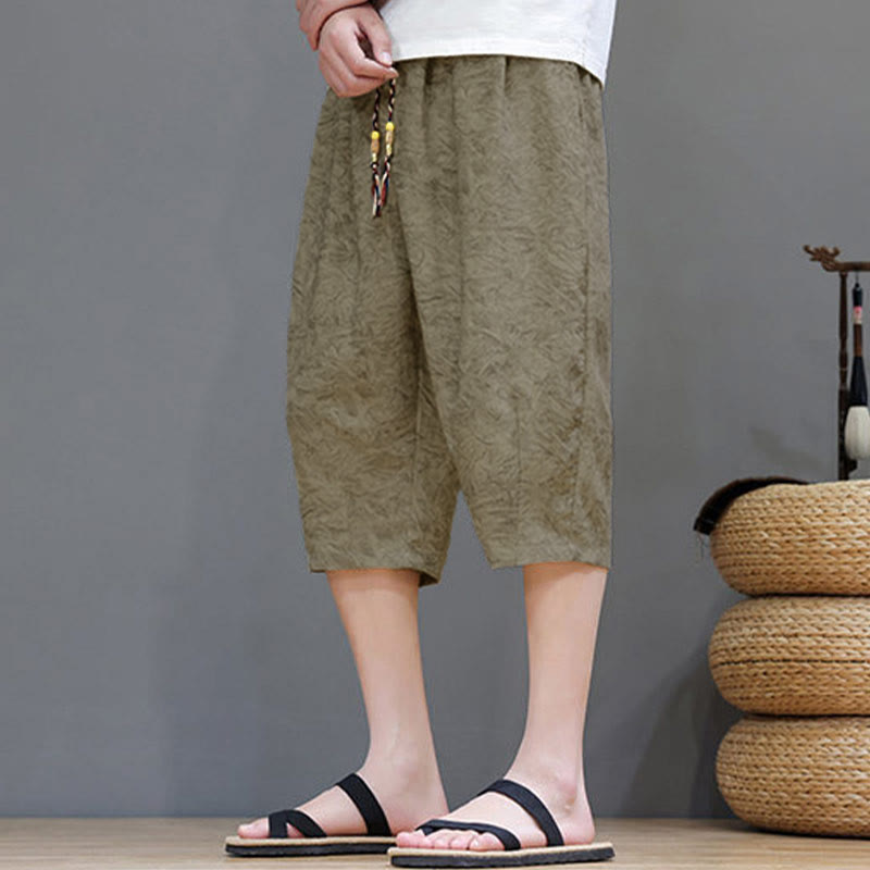 Buddha Stones Short d'été bohème décontracté pour homme, à cordon de serrage et imprimé abstrait, avec poche - image 6