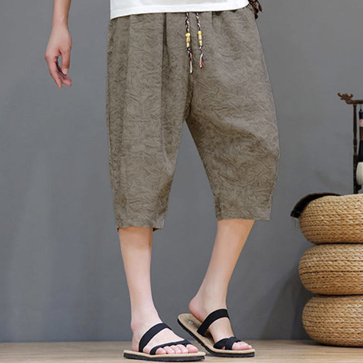 Buddha Stones Short d'été bohème décontracté pour homme, à cordon de serrage et imprimé abstrait, avec poche - image 5