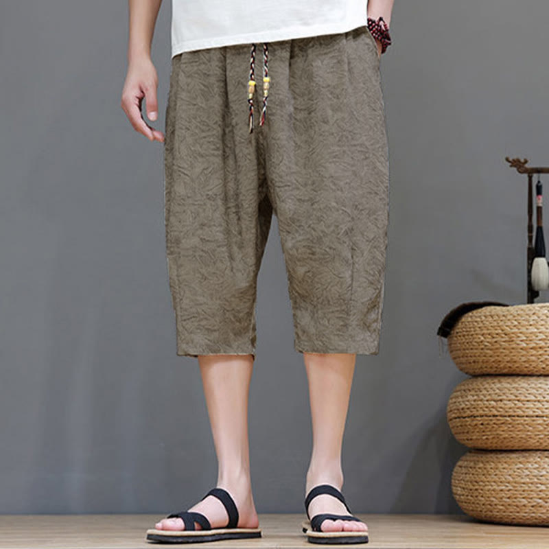 Buddha Stones Short d'été bohème décontracté pour homme, à cordon de serrage et imprimé abstrait, avec poche - image 3