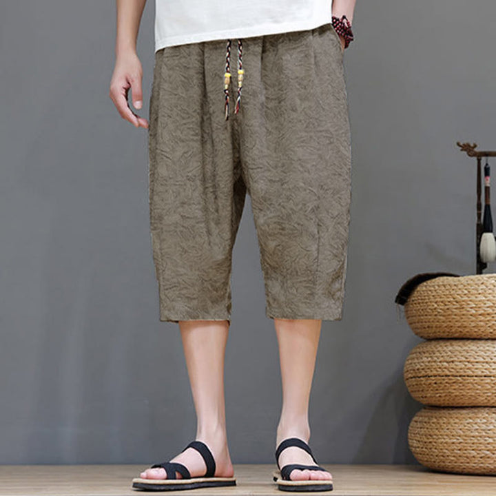 Buddha Stones Short d'été bohème décontracté pour homme, à cordon de serrage et imprimé abstrait, avec poche - image 3