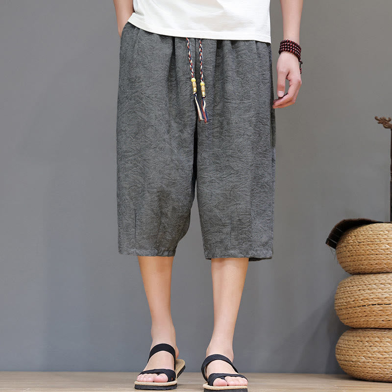 Buddha Stones Short d'été bohème décontracté pour homme, à cordon de serrage et imprimé abstrait, avec poche - Gris clair - US/UK/AU48, EU58 (6XL) - image 13
