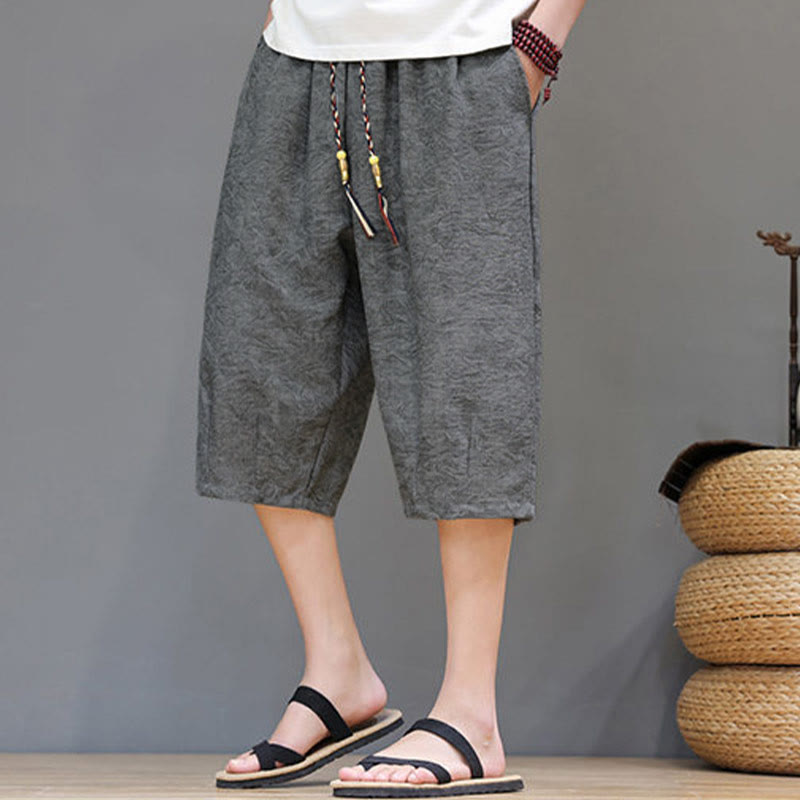 Buddha Stones Short d'été bohème décontracté pour homme, à cordon de serrage et imprimé abstrait, avec poche - image 14