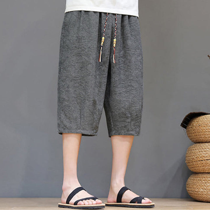 Buddha Stones Short d'été bohème décontracté pour homme, à cordon de serrage et imprimé abstrait, avec poche - image 15