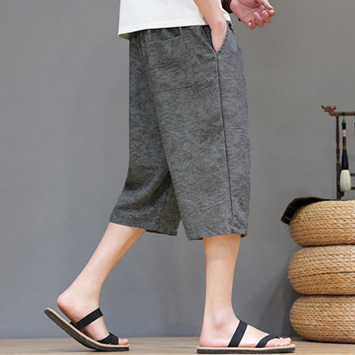 Buddha Stones Short d'été bohème décontracté pour homme, à cordon de serrage et imprimé abstrait, avec poche - image 16