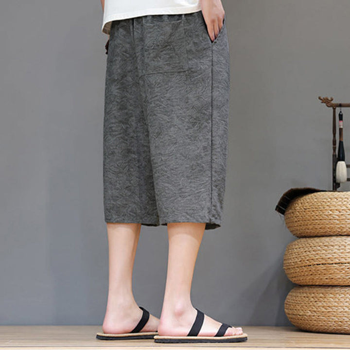 Buddha Stones Short d'été bohème décontracté pour homme, à cordon de serrage et imprimé abstrait, avec poche - image 17