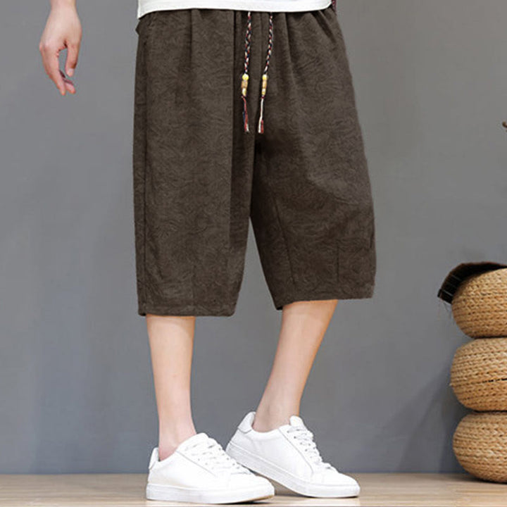 Buddha Stones Short d'été bohème décontracté pour homme, à cordon de serrage et imprimé abstrait, avec poche - image 29