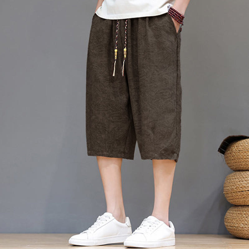 Buddha Stones Short d'été bohème décontracté pour homme, à cordon de serrage et imprimé abstrait, avec poche - image 26