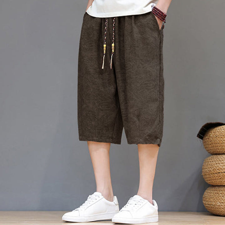 Buddha Stones Short d'été bohème décontracté pour homme, à cordon de serrage et imprimé abstrait, avec poche - image 26