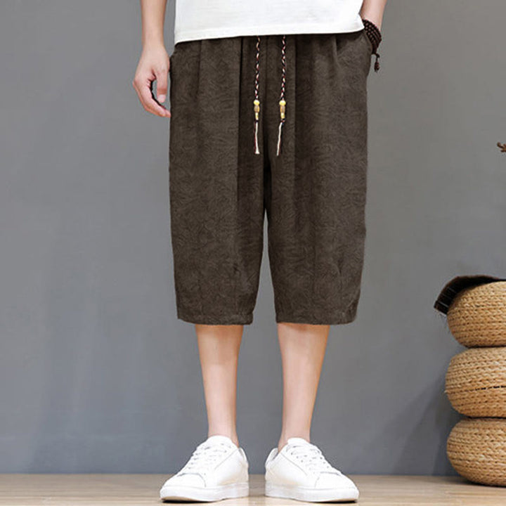 Buddha Stones Short d'été bohème décontracté pour homme, à cordon de serrage et imprimé abstrait, avec poche - image 30