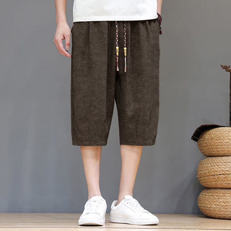 Buddha Stones Short d'été bohème décontracté pour homme, à cordon de serrage et imprimé abstrait, avec poche - image 31